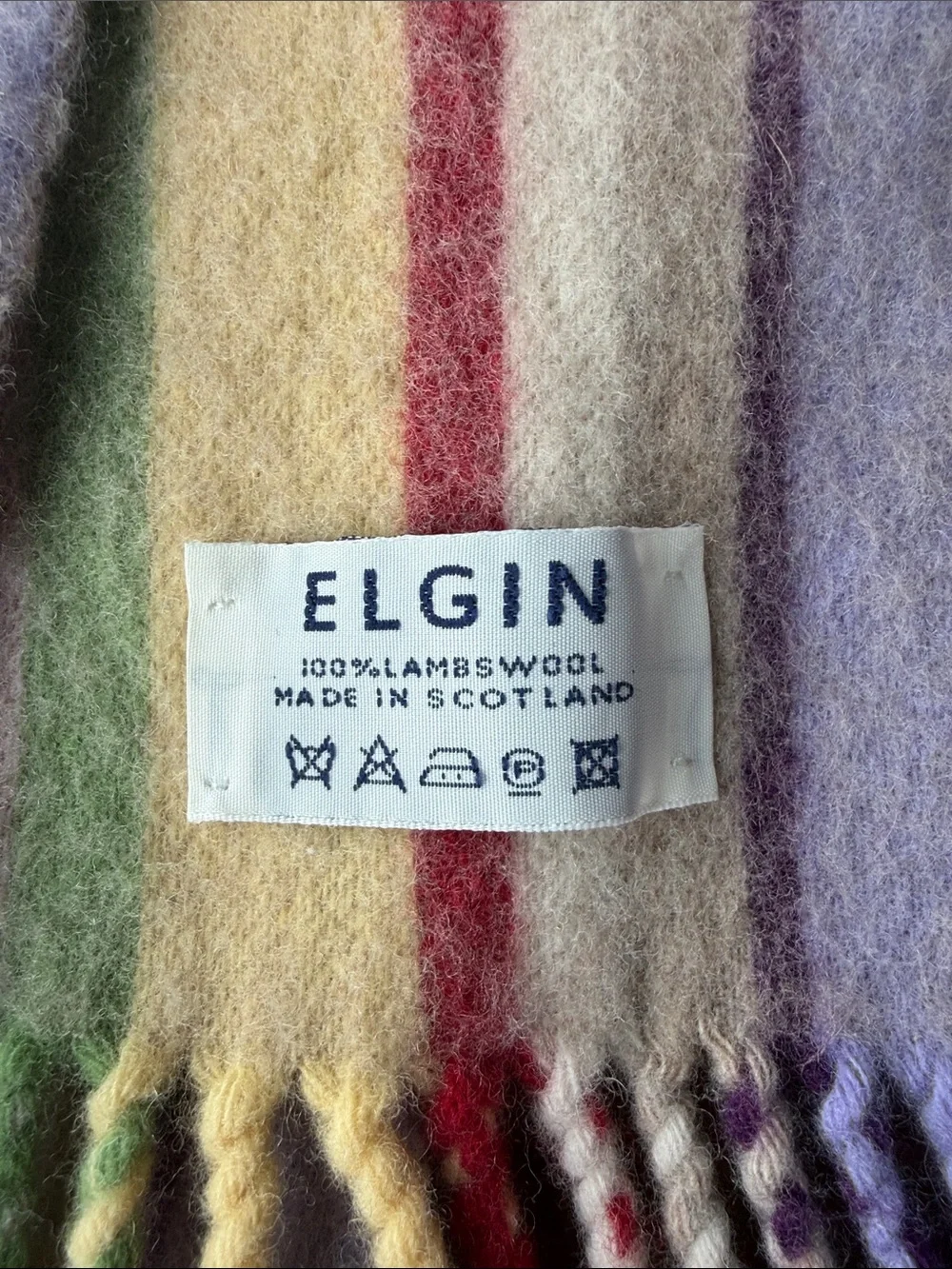 Elgin Vintage Striped Lambswool Scarf